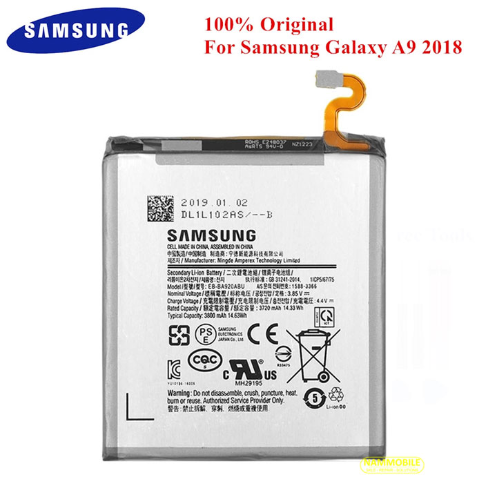 Pin samsung galaxy a9 2018 a920 eb-ba920abu 3800mah zin + tặng siu dán pin + freeship
