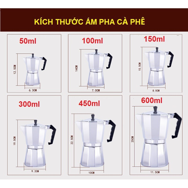 [HCM]Ấm pha Cafe moka 2 cốc 100ML