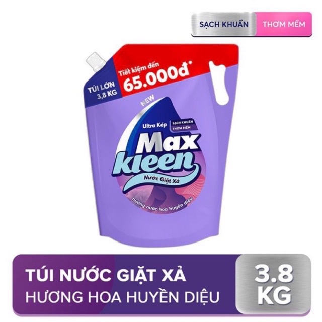 Nước giặt xả max kleen túi 3.8l