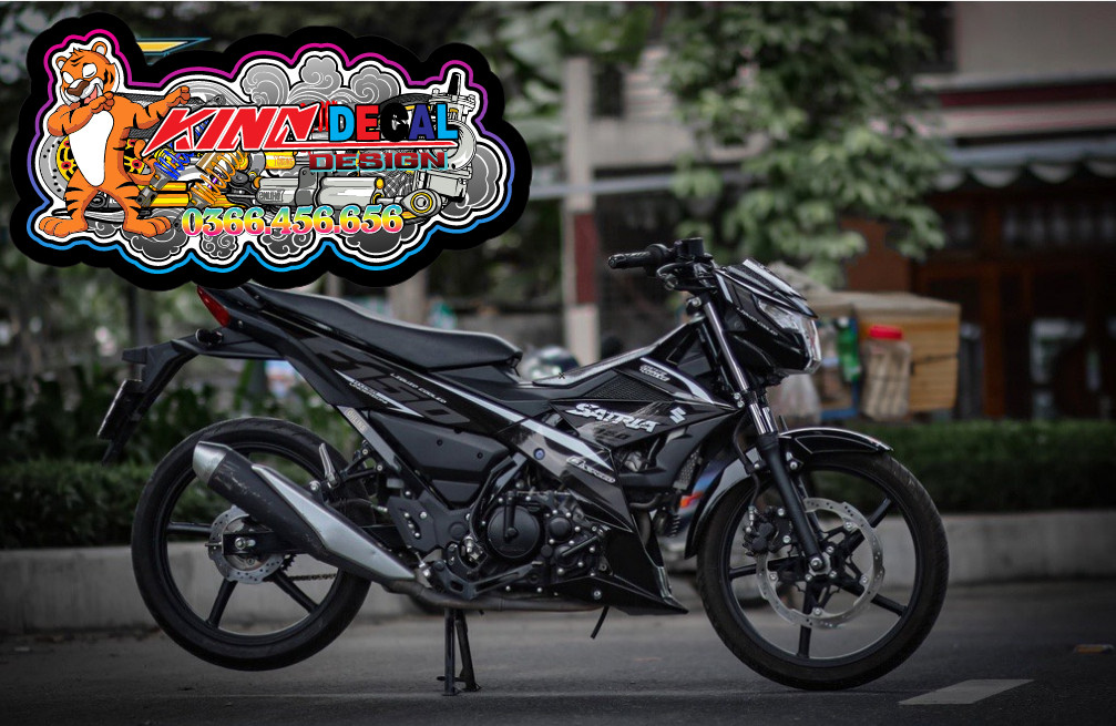 Tem Rời Satria màu đen xám trắng