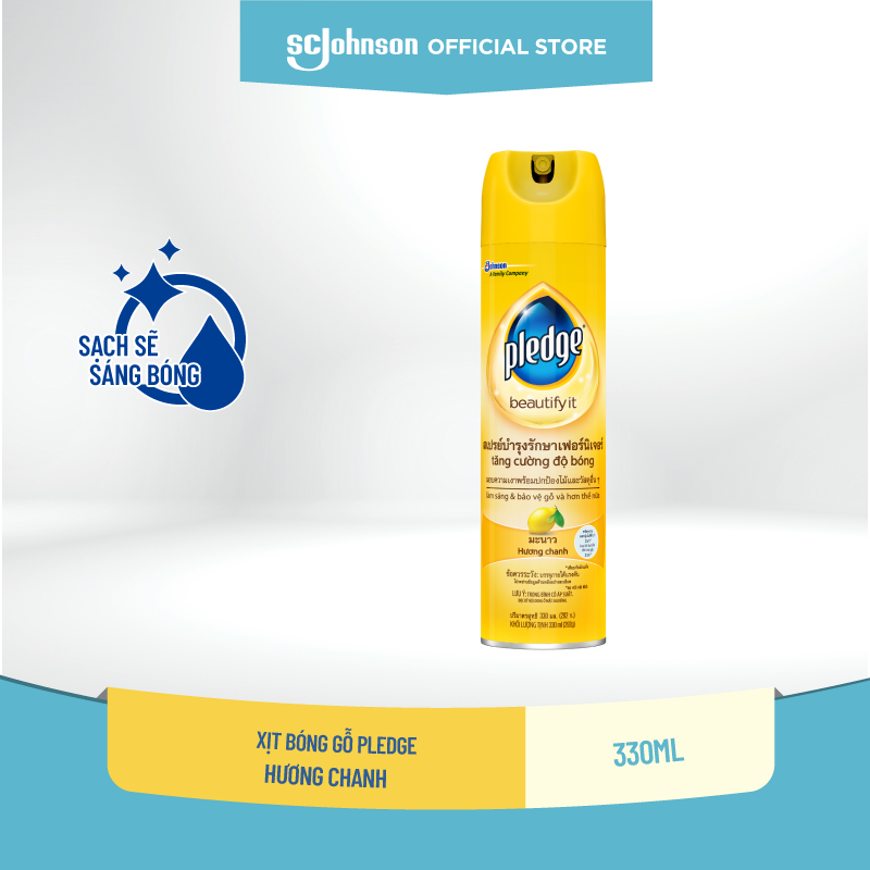 PLEDGE Xịt Bóng Gỗ Hương Chanh Làm Sạch Và Bảo Vệ Bề Mặt 330ml
