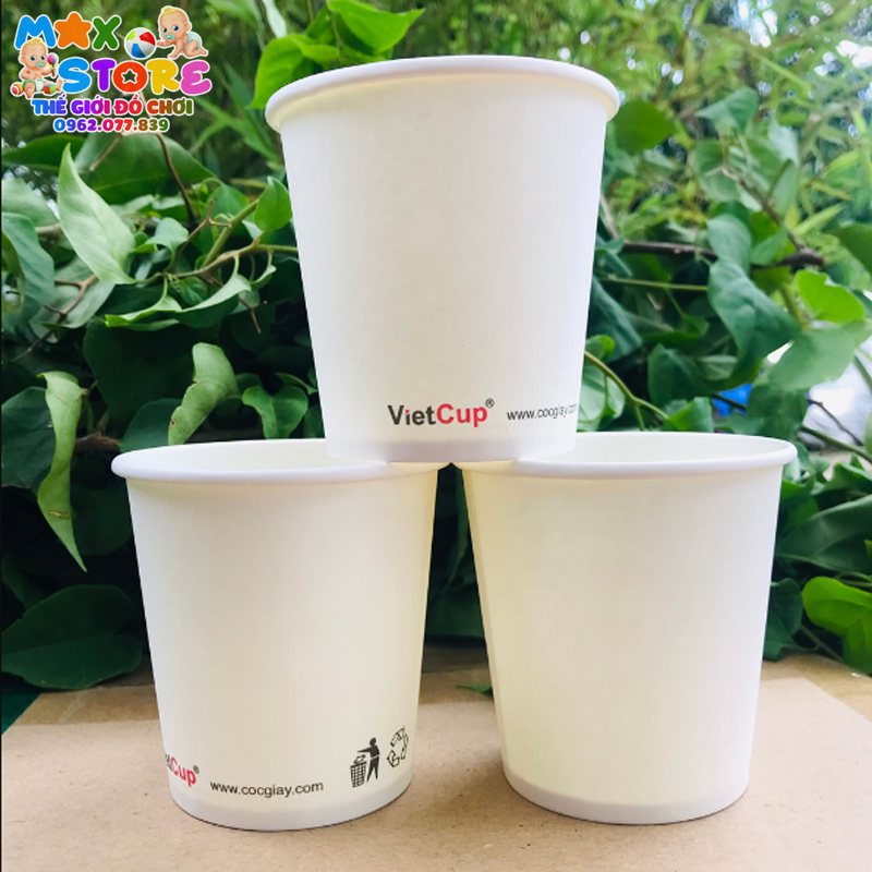 Bịch 50 cốc giấy, ly giấy Vietcup 6oz 180ml Không nắp