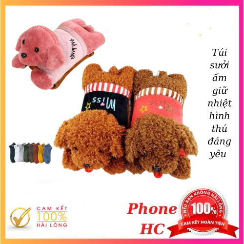 Túi sưởi hình thú-túi sưởi ấm - túi chườm nóng - túi sưởi gấu + Tặng kèm 3 đôi tất dễ thương