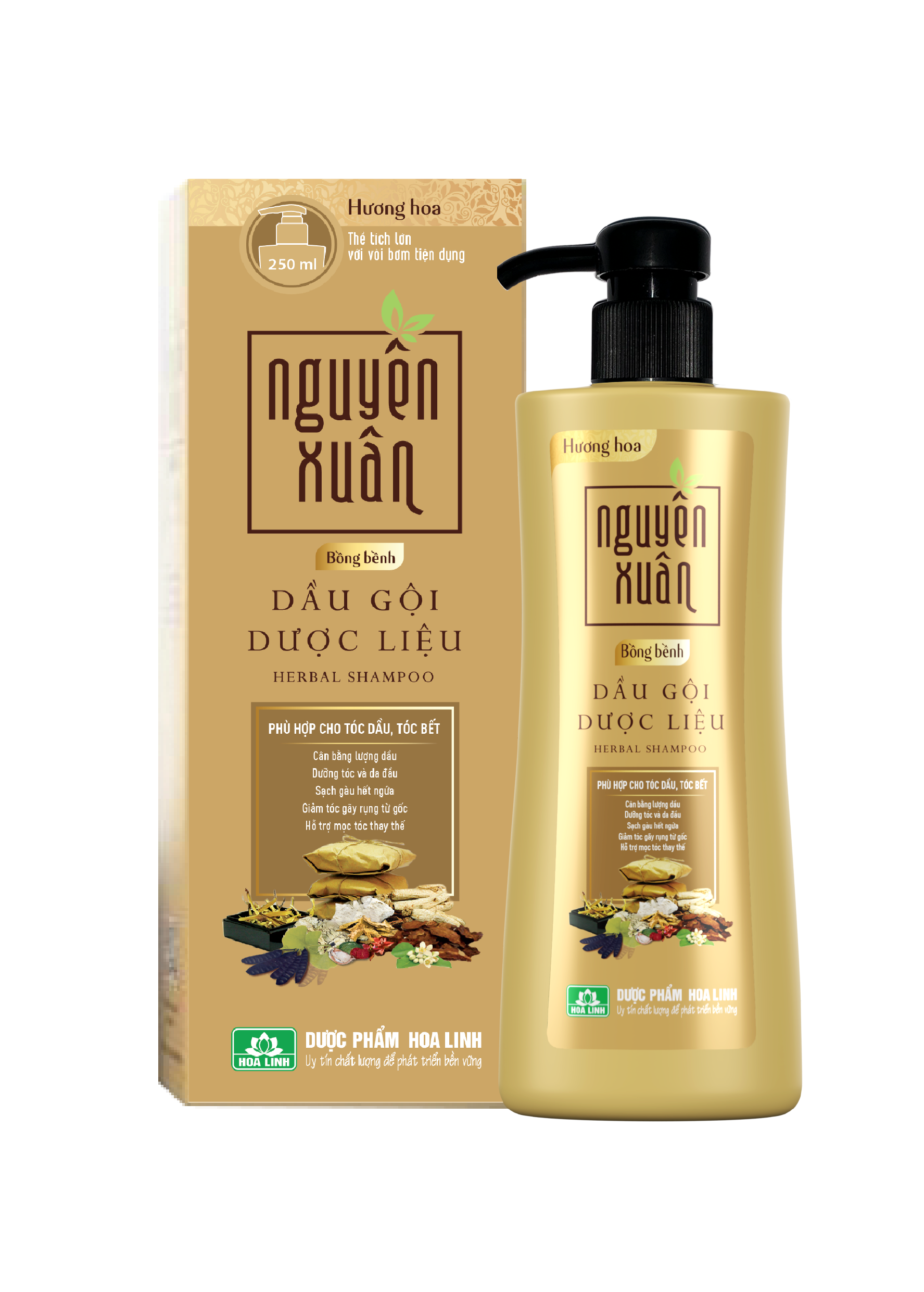 Dầu gội dược liệu Nguyên Xuân Bồng Bềnh 250ml - Dành cho tóc dầu bết