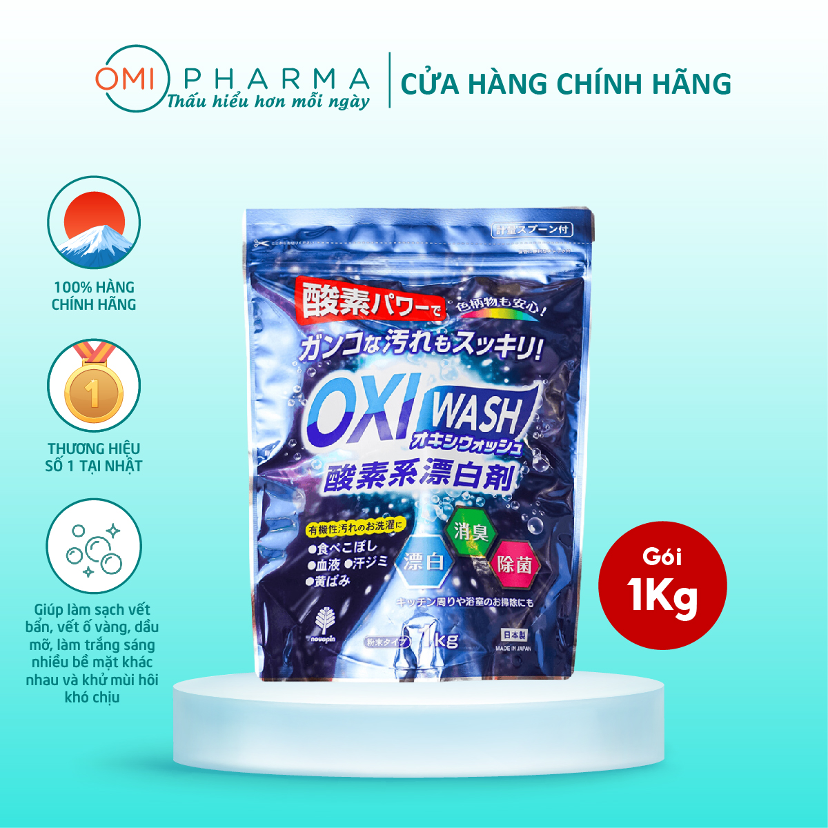Bột giặt tẩy đa năng oxi wash novopin s select nhật bản