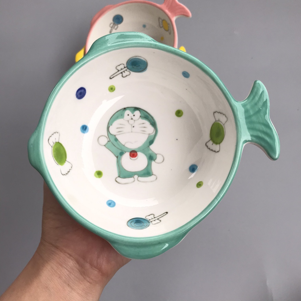 Bát Đựng Đồ Ăn Dặm Kiểu Nhật Gốm Sứ Hình Doremon Đáng Yêu