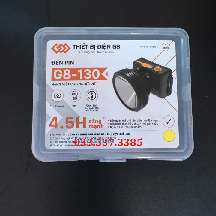 Đèn pin cao cấp, đèn bin đội đầu G8 130 tiết kiệm điện
