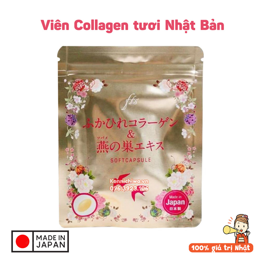 [Chính hãng] Viên uống Collagen tươi chiết xuất tổ yến Nhật Bản 30 viên 30 ngày | Chống lão hóa da và tốt cho sức khỏe, dưỡng làn da mịn màng, tươi sáng