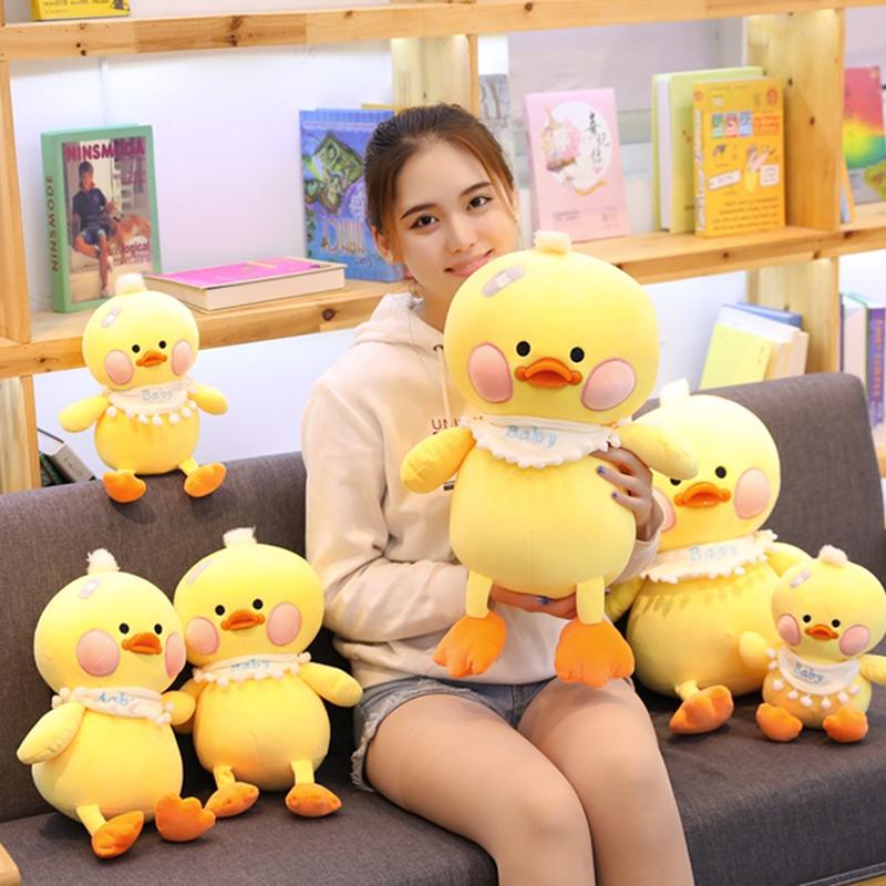 Gấu bông vịt má hồng baby đeo khăn dễ thương (35cm---55cm) vải miniso siêu mịn, hàng loại 1 cao cấp an toàn cho bé