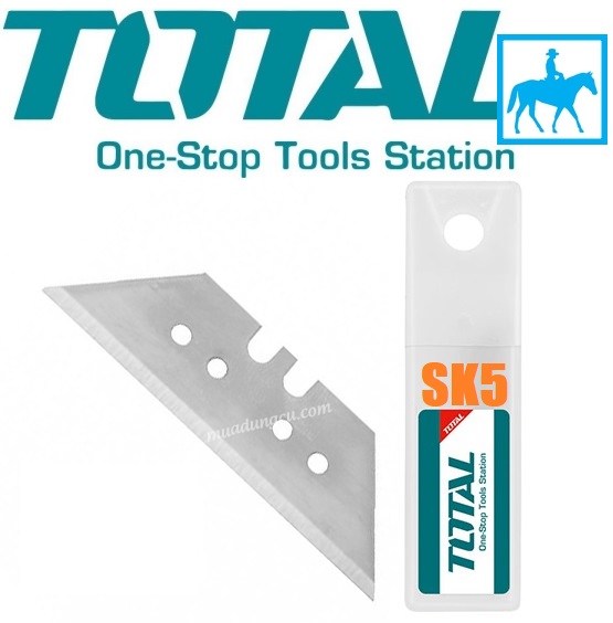 Dao rọc giấy đa năng 61mm utility knife TOTAL Chính hãng tht512614 HUK614 kèm 5 lưỡi sk5