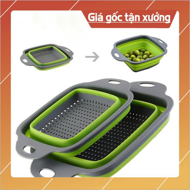 Bộ 2 rổ xếp gọn vuông cao cấp