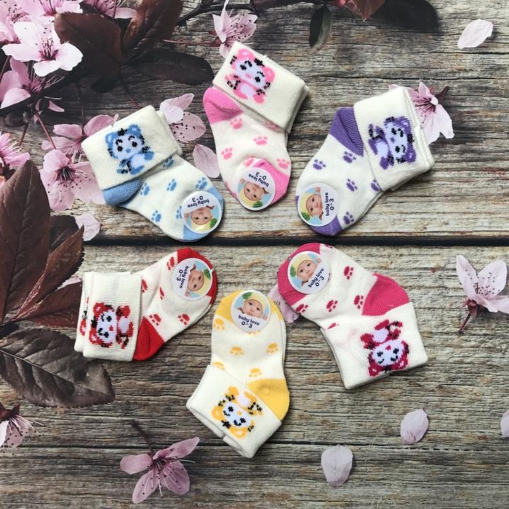 Bộ 5 Đôi Tất sơ sinh nhiều họa tiết cho bé - Vớ cho bé sơ sinh