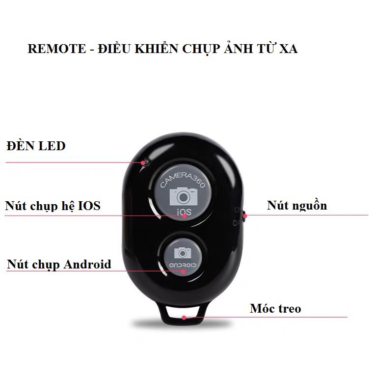 Remote chụp hình Bluetooth từ xa cho điện thoại, Remote chụp ảnh