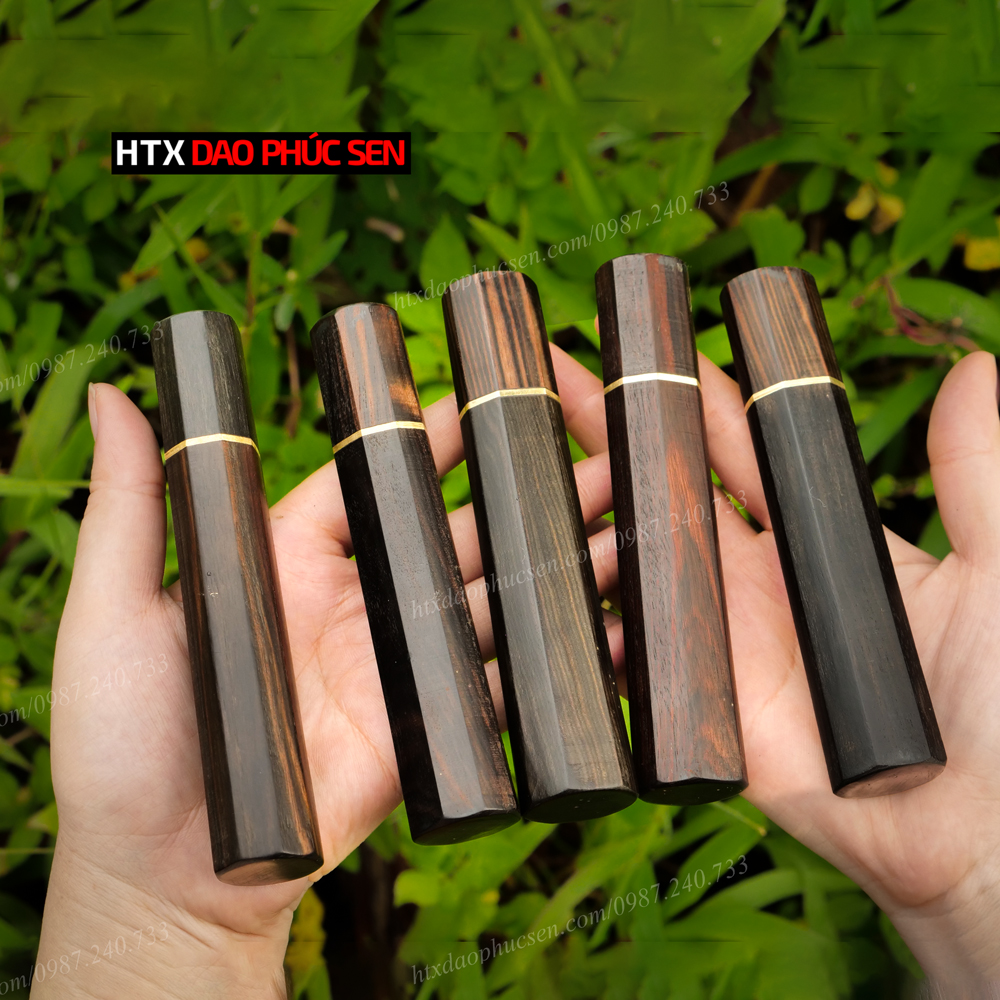 Cán dao Nhật bát giác gỗ mun - CN03