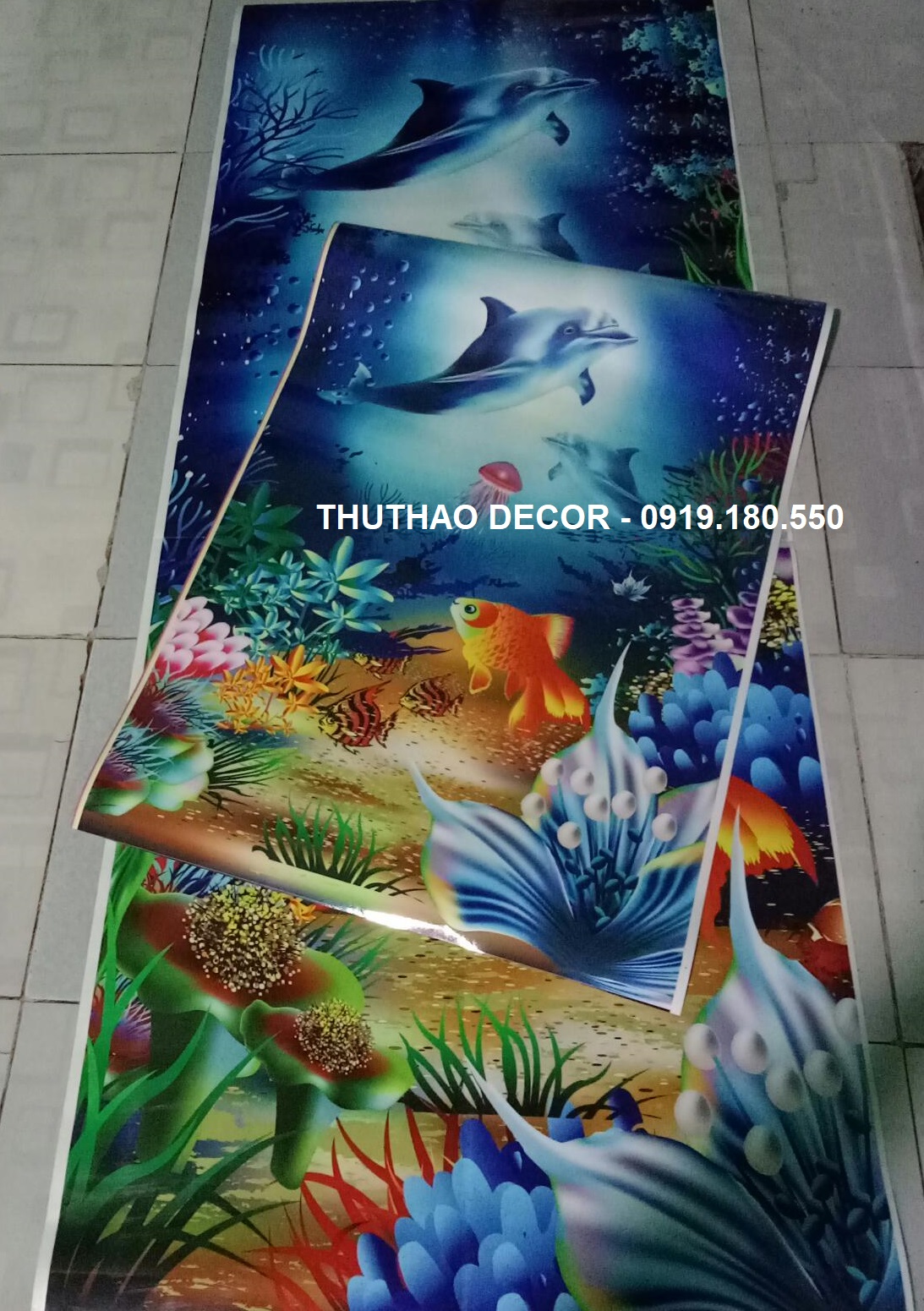 [HCM]Decal Dán Tủ Lạnh CÁ ĐẠI DƯƠNG - THUTHAODECOR