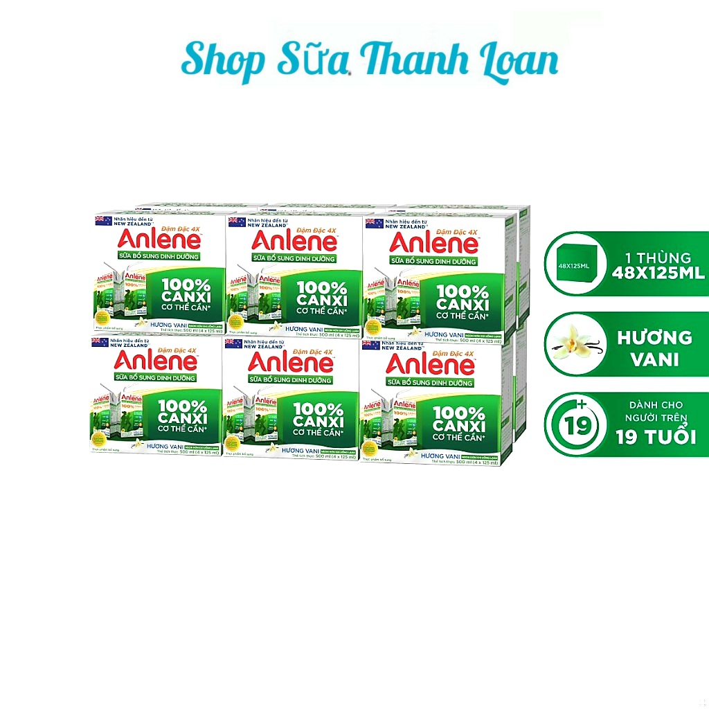 (HSD T12-2024) (Mẫu Mới) Sữa Nước Anlene CONCENTRATE Đậm Đặc Lốc 4x125ml.