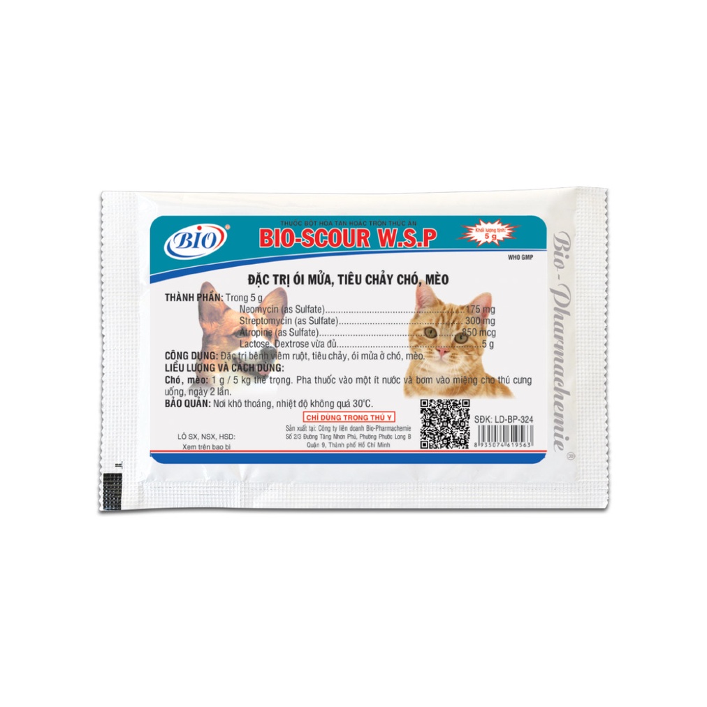 Men tiêu hóa bio - scour ói mửa, tiêu chảy cho chó mèo