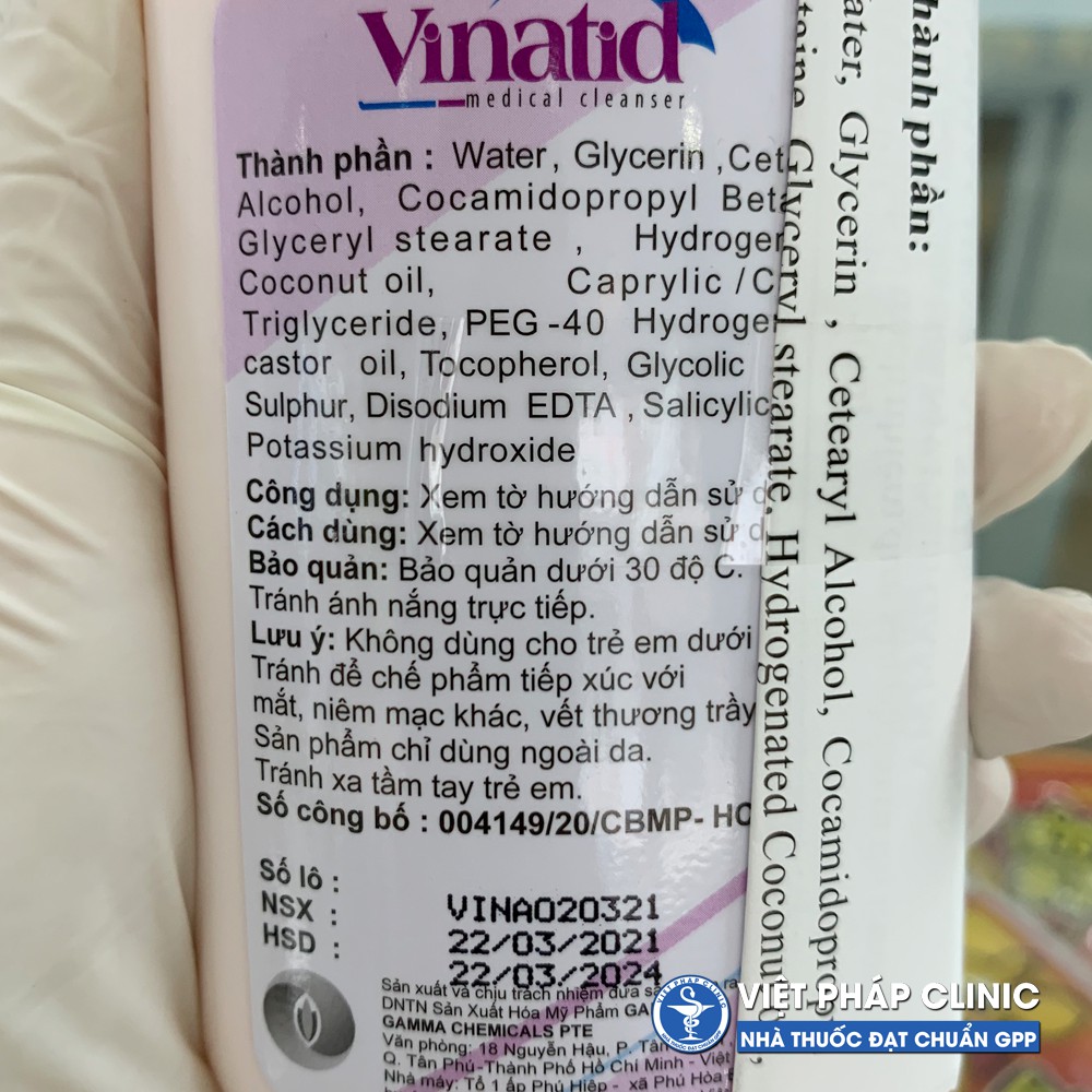 Sữa Rửa Mặt - Sữa Tắm VINATID 150ml