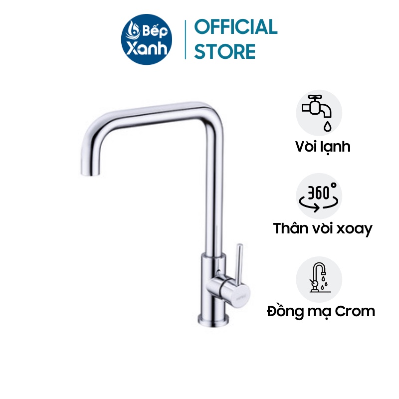 Vòi rửa chén hafele ht21-cc1f245u 577.55.260 1 đường nước - đồng mạ chrome - thân vòi xoay 360 độ - bảo hành 2 năm chính hãng