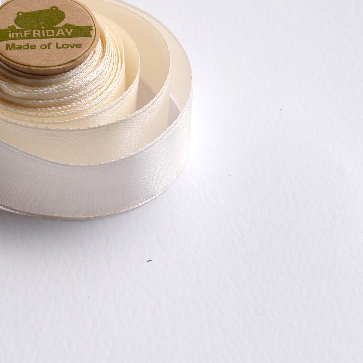 Cuộn 3m ruy băng lụa 2cm kem