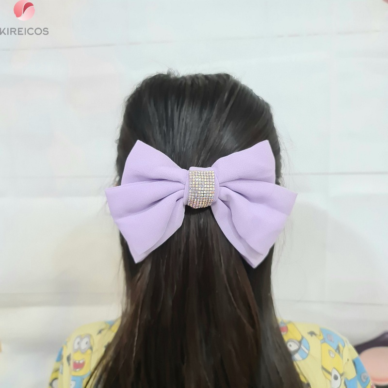 [HCM]Kẹp Tóc Nơ bản Tiểu Thư vải Von 3 tầng Siêu Hot