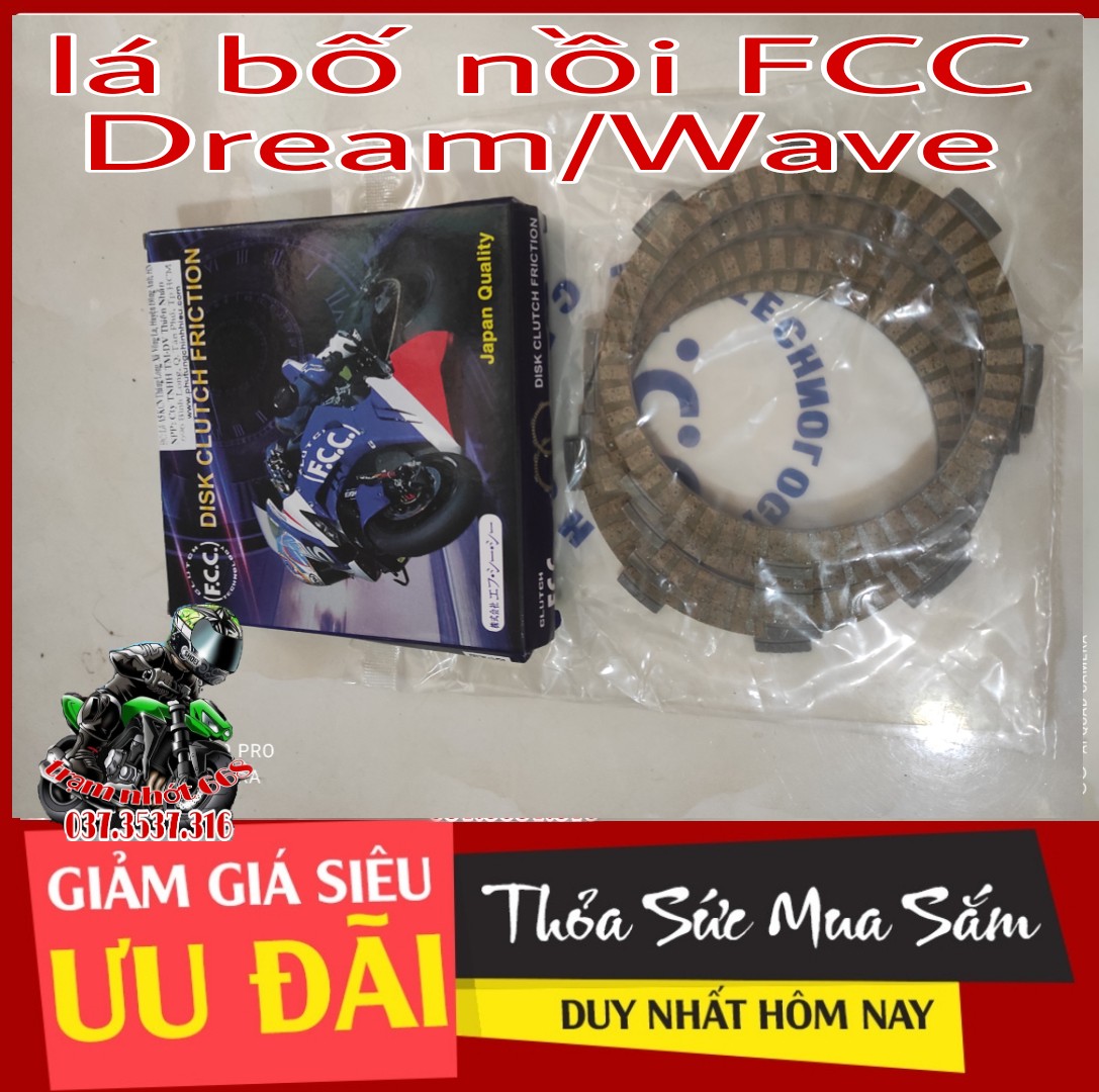 Bộ lá bố nồi (lá côn) xe Dream/Wave Fcc