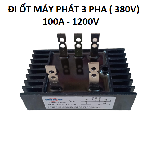 Đi ốt cầu chỉnh lưu 3 pha 5 chân 100a-1600v - đi ốt máy phát điện 3 pha 100a - 5 chân