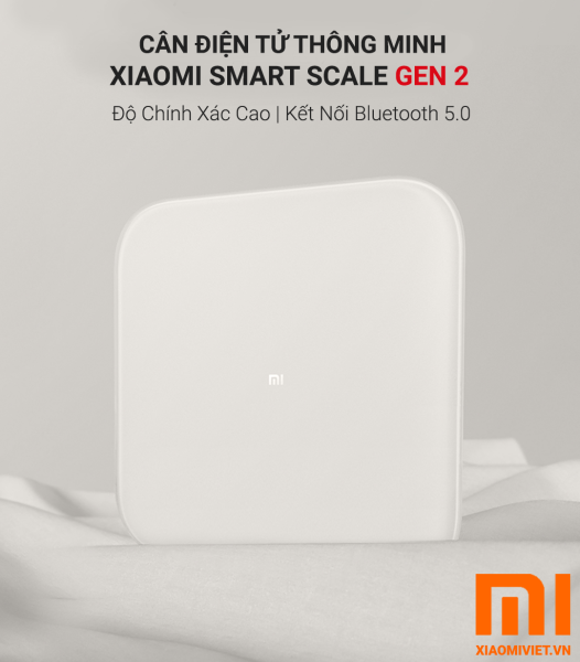 Cân điện tử thông minh Xiaomi Mi Smart Scale Gen 2 | Phân tích BMI cơ thể nhập khẩu
