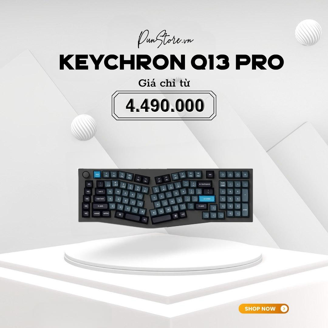Bàn phím cơ custom keychron Q13 PRO Knob (ALICE LAYOUT) (Bluetooth / Gasket Mount / RGB / Hotswap )