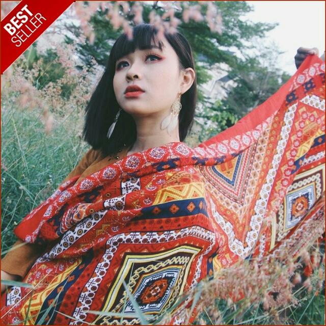 Khăn choàng Boho khăn thổ cẩm đa năng