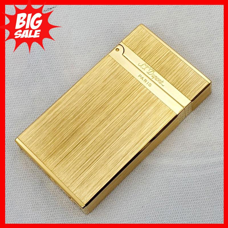 Bật Lửa Hộp Quẹt Dupont Vàng Xước DX03 Dùng Xăng Đá Cao Cấp, Thiết Kế Sang Trọng, Nhỏ Gọn