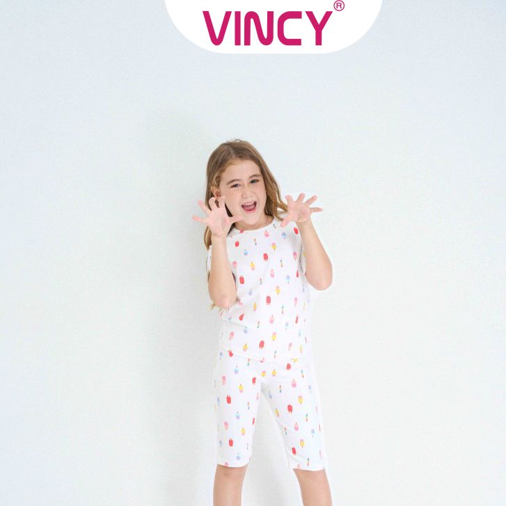 [Mua 3 giảm 20%, mua 2 giảm 15%] Bộ Đồ Thun Lửng Bé Gái Vincy KTL012W32