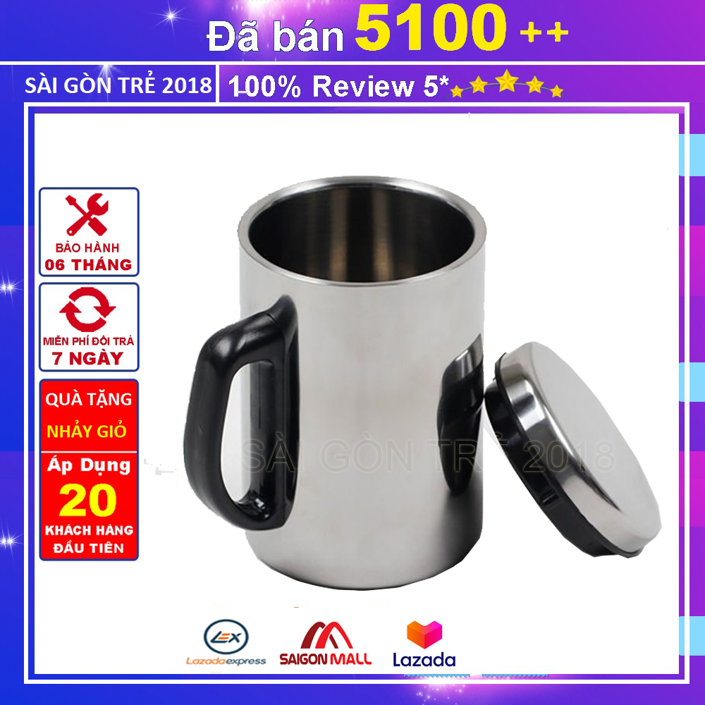 Ca đựng cháo giữ nhiệt 500ml, 2 lớp inox 304 cách nhiệt, ca mỳ, ca giữ nhiệt, ca ủ cháo, cà men đựng cháo, trà, cafe, thố inox kèm nắp đậy