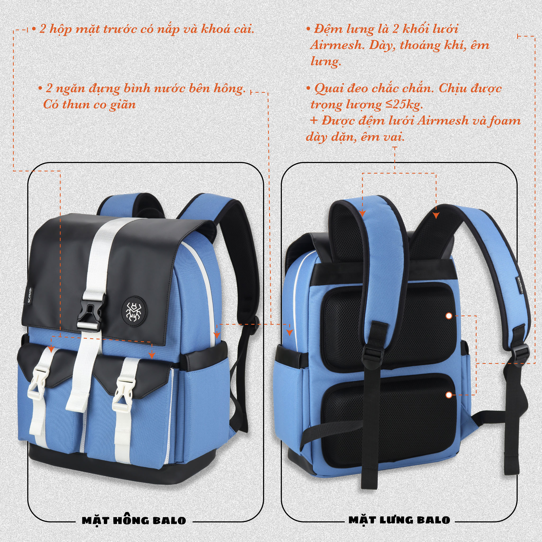 Balo Size Lớn SCARAB - STURDY Backpack Unisex - Logo Tròn