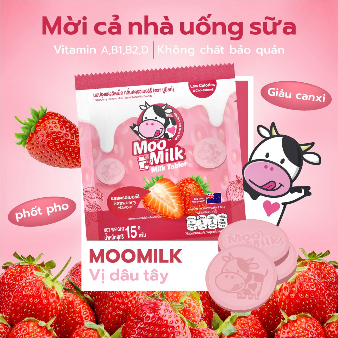 Kẹo Sữa Bò Moo Milk – Thơm Ngon, Bổ Dưỡng Từ Sữa New Zealand - Gói 25g [Hàng Thái Lan]