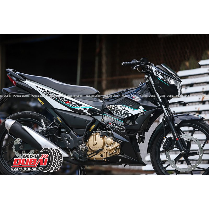 Tem Trùm Satria Raider Trắng Đen F150