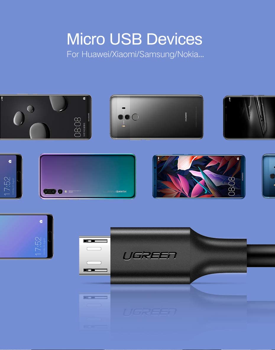 Cáp micro USB dài 1m Chính hãng Ugreen 10836