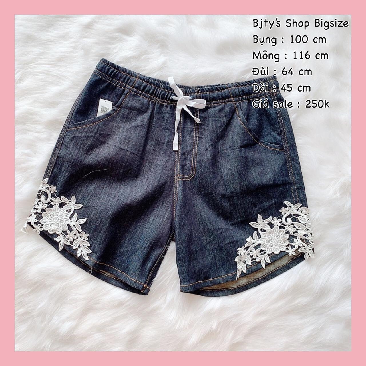 QUẦN SHORT JEAN NỮ BIG SIZE 80KG ĐẾN 110KG - QUẦN SHORT JEAN RÁCH NỮ BIG SIZE - QUẦN SHORT JEAN NỮ NGOẠI CỠ DÀNH CHO NGƯỜI MẬP BÉO - QUẦN SOOC JEAN LƯNG CHUN NỮ BIG SIZE - MŨM MĨM HOUSE BIG SIZE 60KG ĐẾN 150KG - BJTY SHOP BIG SIZE