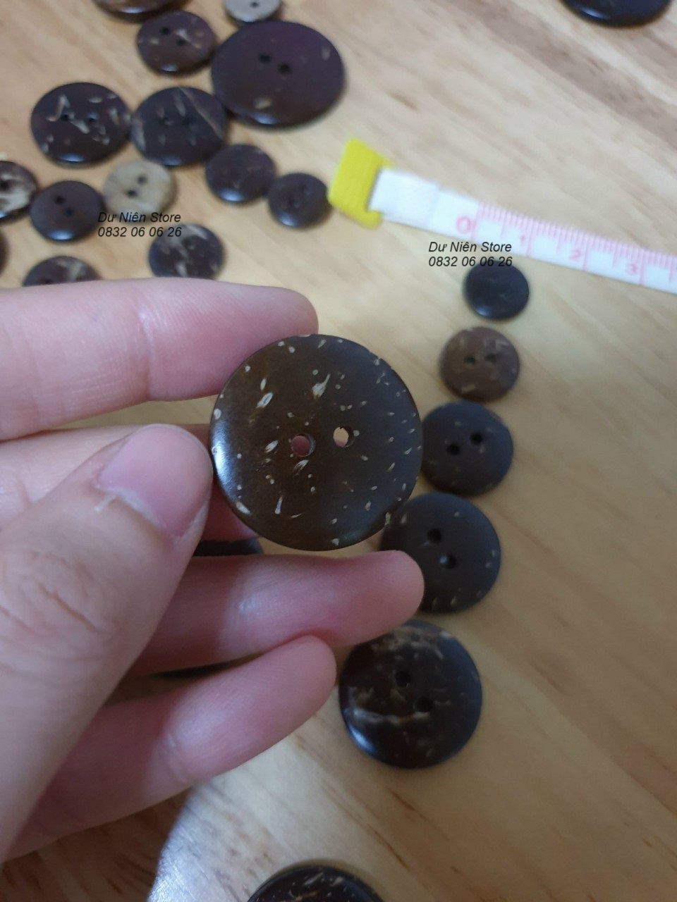 Coconut Buttons of All Sizes Used for Making Handmade Items, Pack of 50