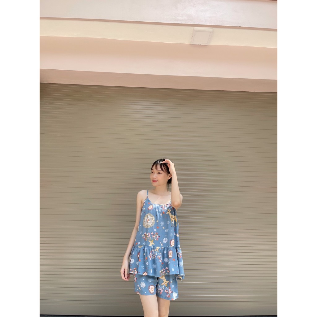 Đồ bộ bầu mùa hè chất đũi lụa mặc đi chơi ở nhà chất siêu mát