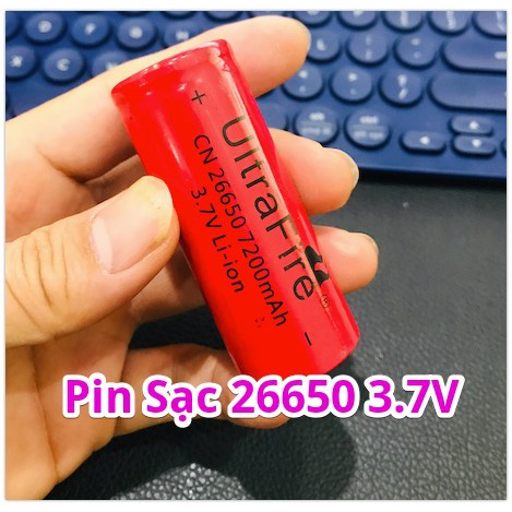 Pin sạc li-ion 26650 3.7v 7200 mah