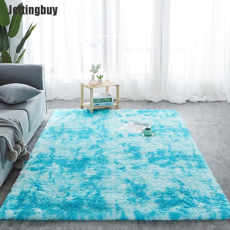 Jettingbuy Shaggy Tie-dye Carpet Printed Plush Floor Fluffy Mats Area Rug Living Room Mats