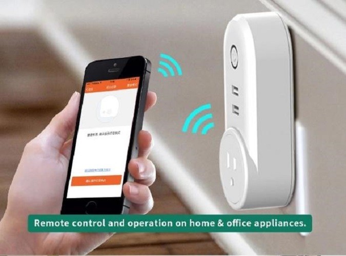Ổ cắm wifi công suất lớn 16A kèm 2 cổng sạc USB
