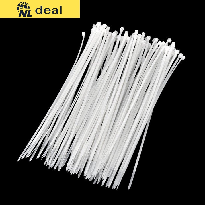 Combo 50 thread drawstring cord thít lat plastic white color length 10cm plastic material polymerized
