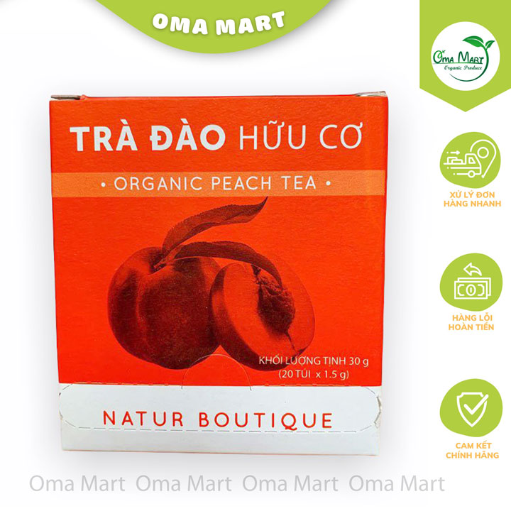 Trà đào hữu cơ Fito (hộp 20 túi lọc)