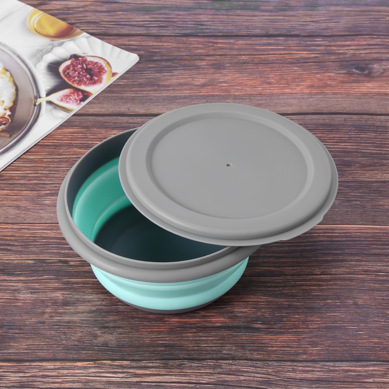 3Pcs/Set Bowl Sets Silicone Folding Lunch Box Folding Bowl Portable Silicone Folding Bowl Foldable Salad Bowl with Lid