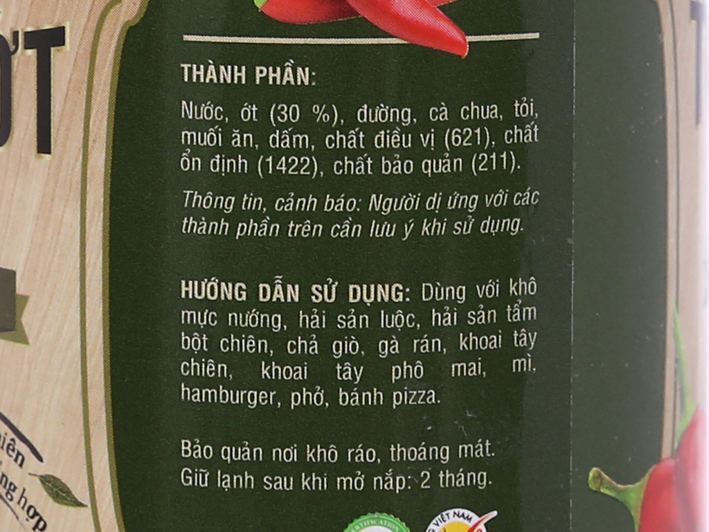 Tương ớt tự nhiên Cholimex 330G
