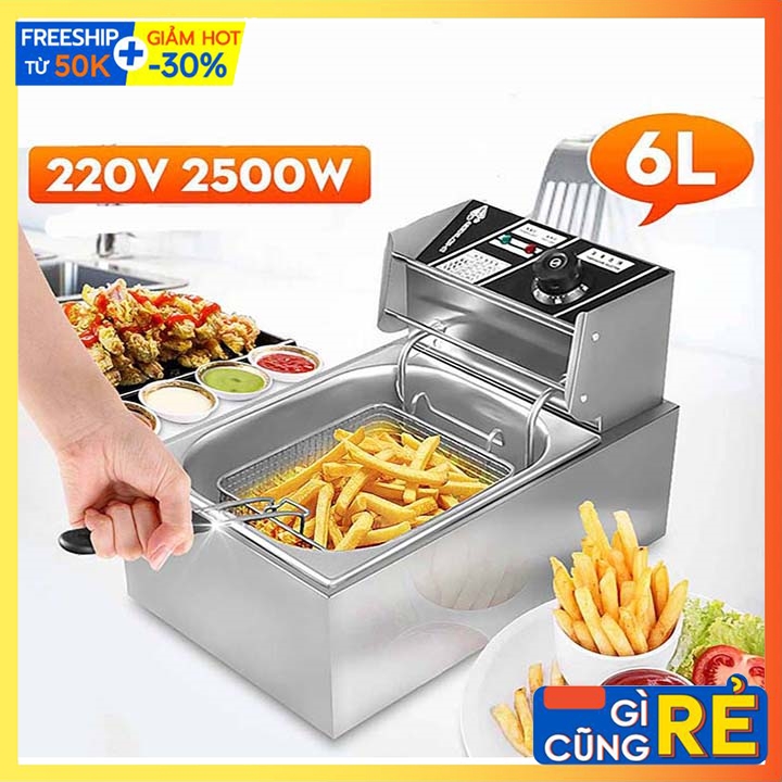 Bếp chiên nhúng điện đơn 6L chuyên đồ ăn nhanh KFC
