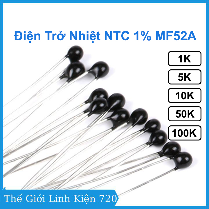 Điện trở nhiệt ntc 1% mf52a giá trị 1k / 5k / 10k / 50k / 100k