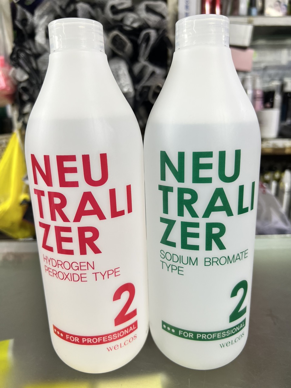 Thuốc Dập uốn tóc số 2 Welcos Neutralizer 1000g Đỏ - Xanh